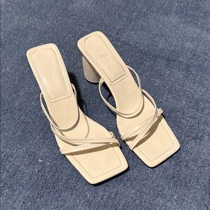 Zara Women's Beige Strappy Heels